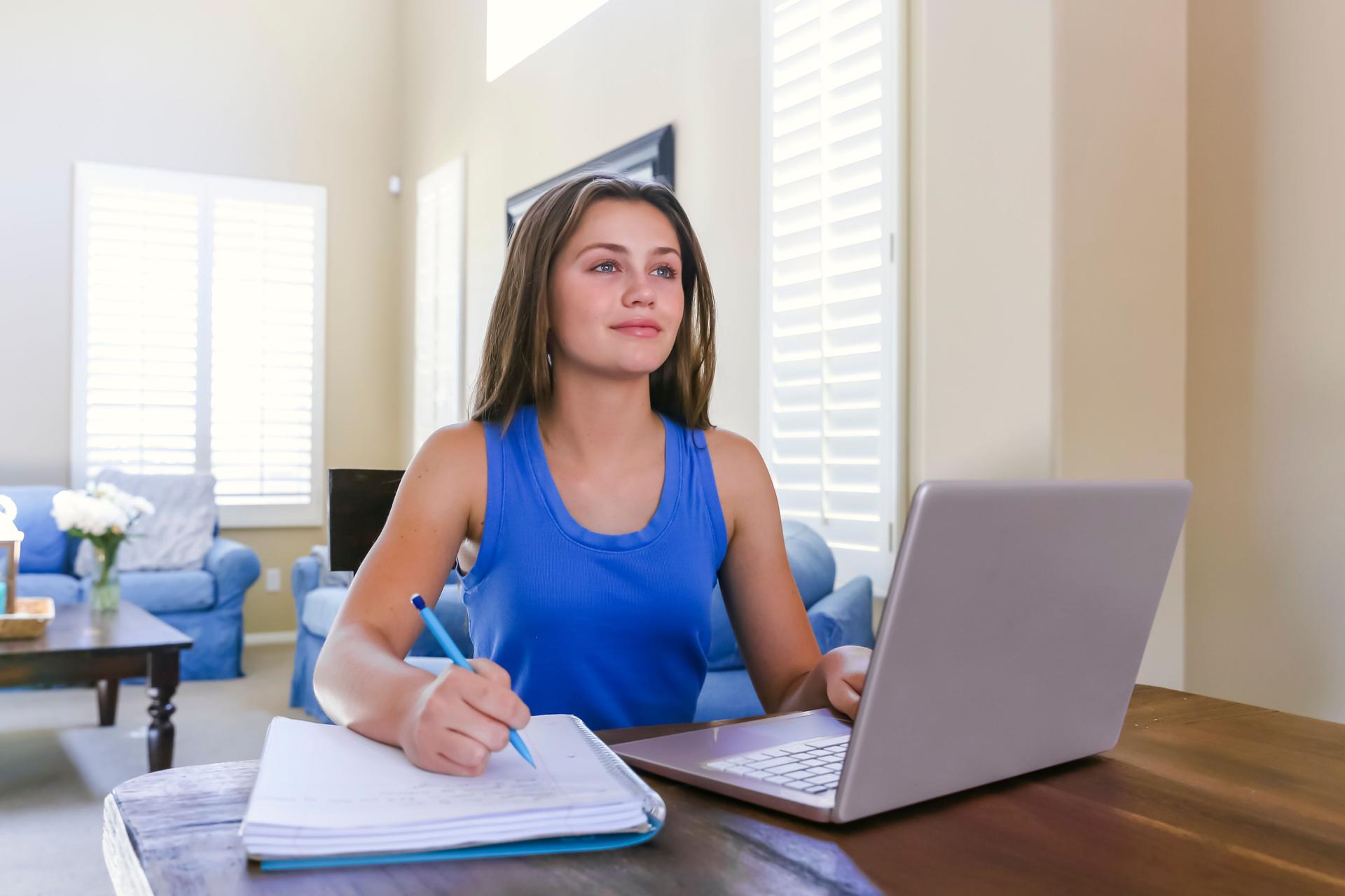 Shot of a businesswoman using her laptop to make a video call